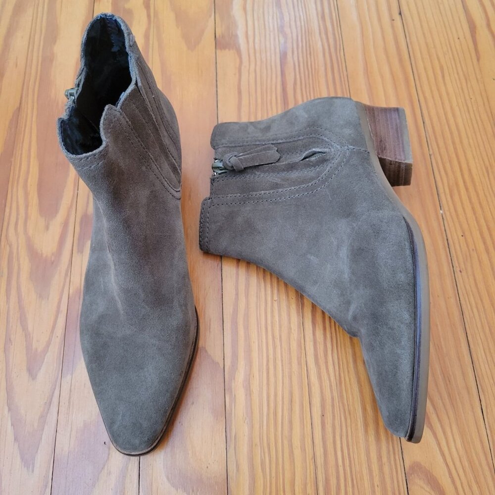 Cole Haan 8B Green Suede Leather Ankle Boots Booties